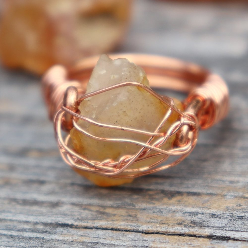 Wire wrapped agate ring